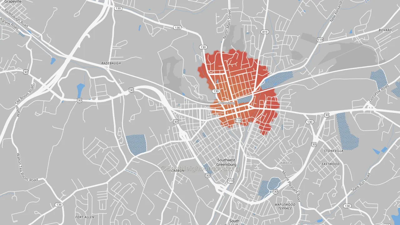 Transit Grade map of Ludwick, Greensburg, PA