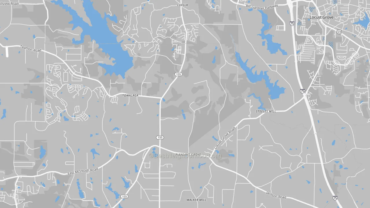 Transit Grade map of Luella, GA