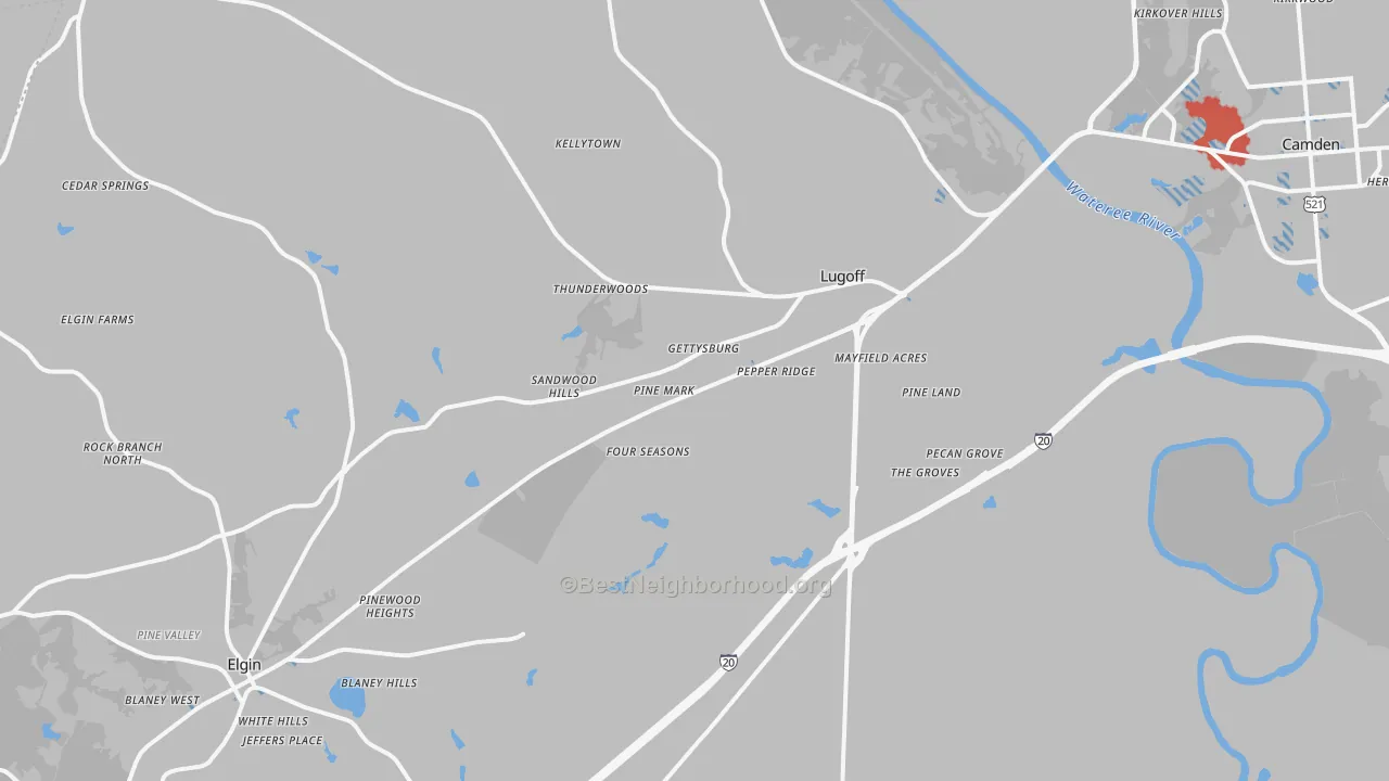 Transit Grade map of Lugoff, SC