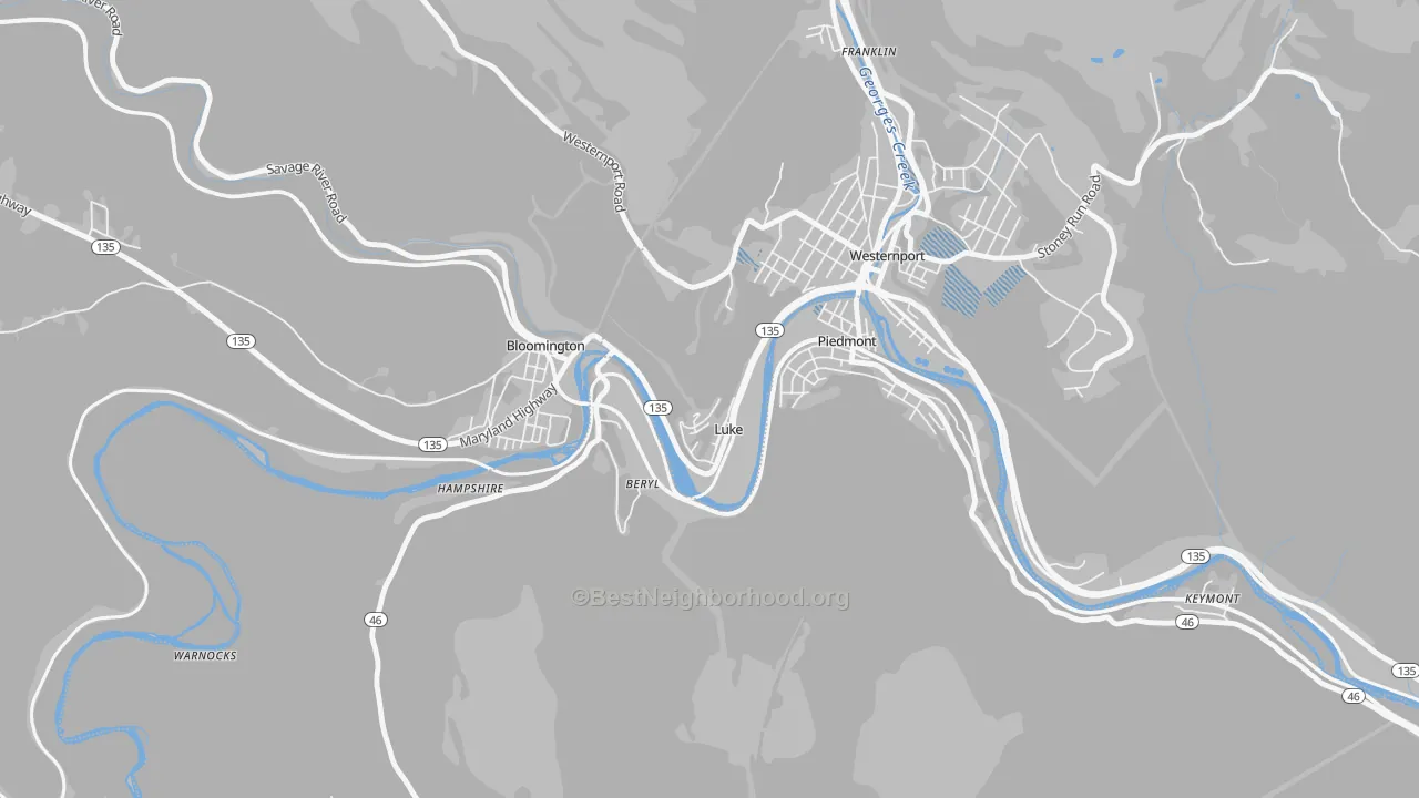 Transit Grade map of Luke, MD