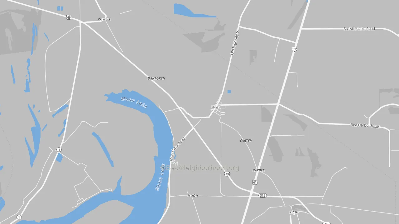 Transit Grade map of Lula, MS