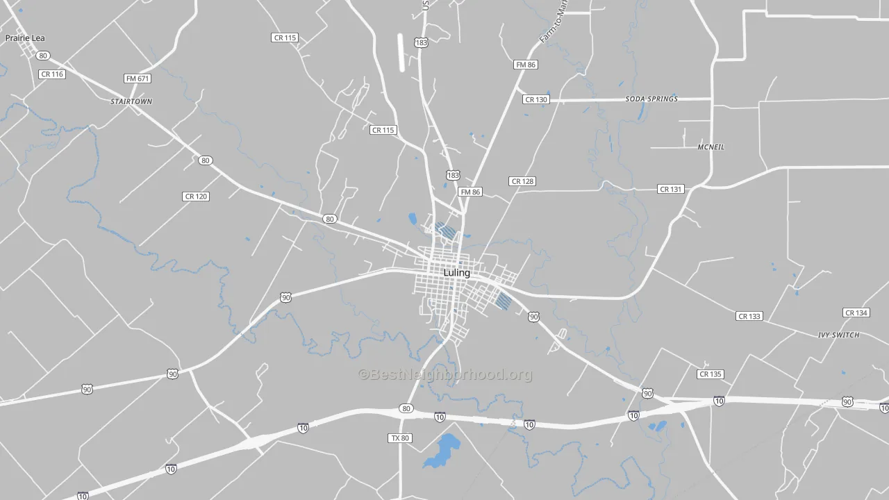 Transit Grade map of Luling, TX