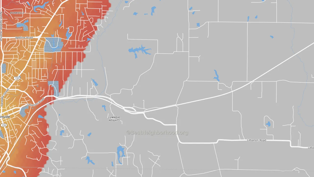Transit Grade map of Lumaghi Heights, IL