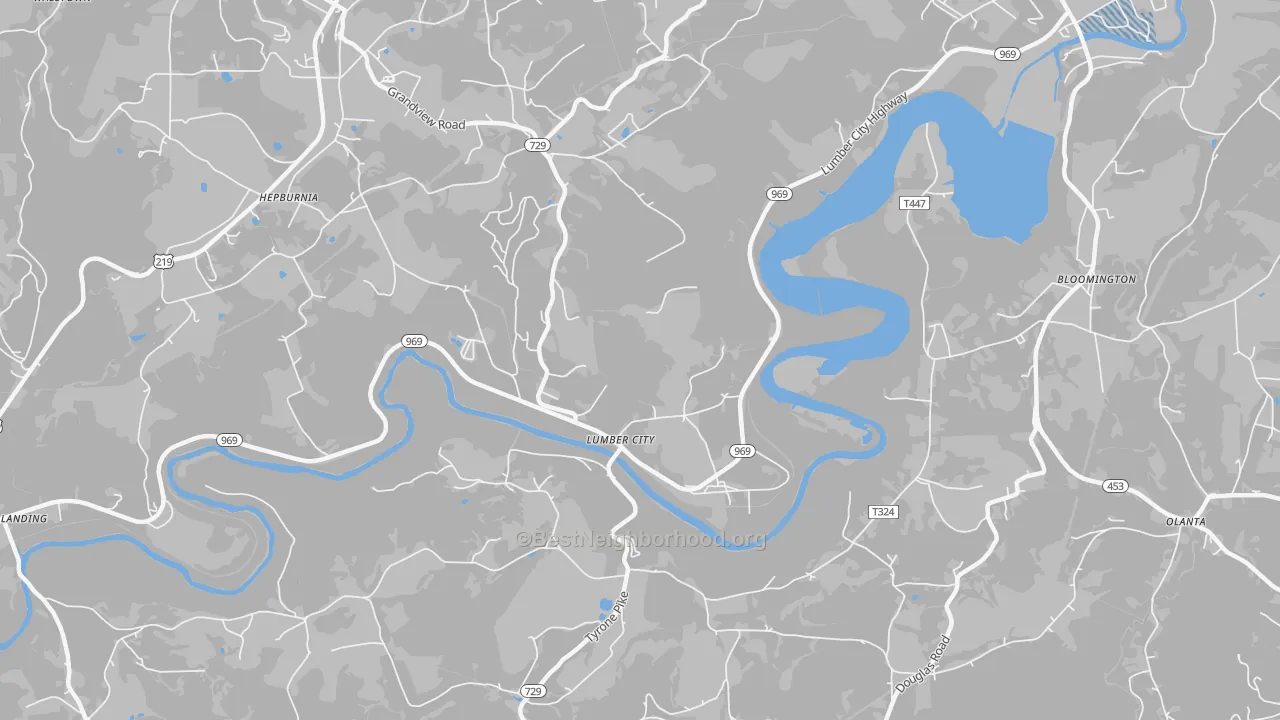 Transit Grade map of Lumber City, PA