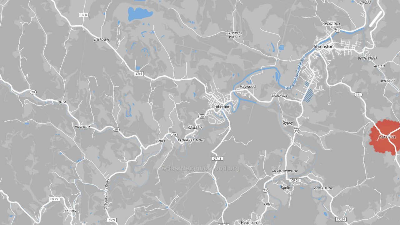 Transit Grade map of Lumberport, WV