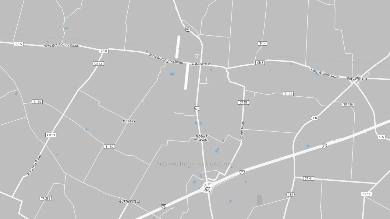 Transit Grade map of Lumberton, OH