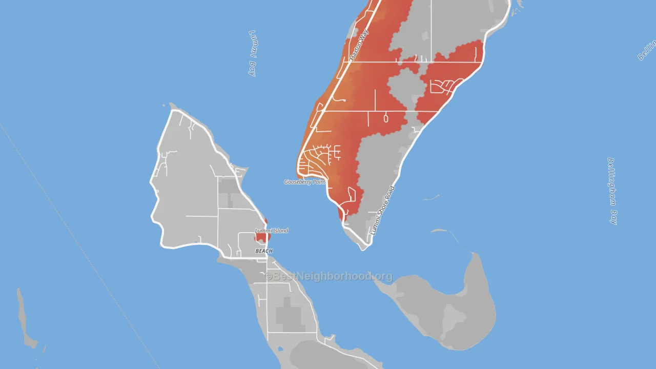 Transit Grade map of Lummi Island, WA