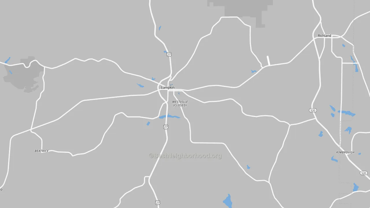 Transit Grade map of Lumpkin, GA