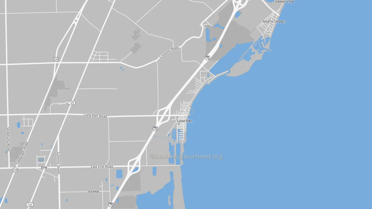 Transit Grade map of Luna Pier, MI