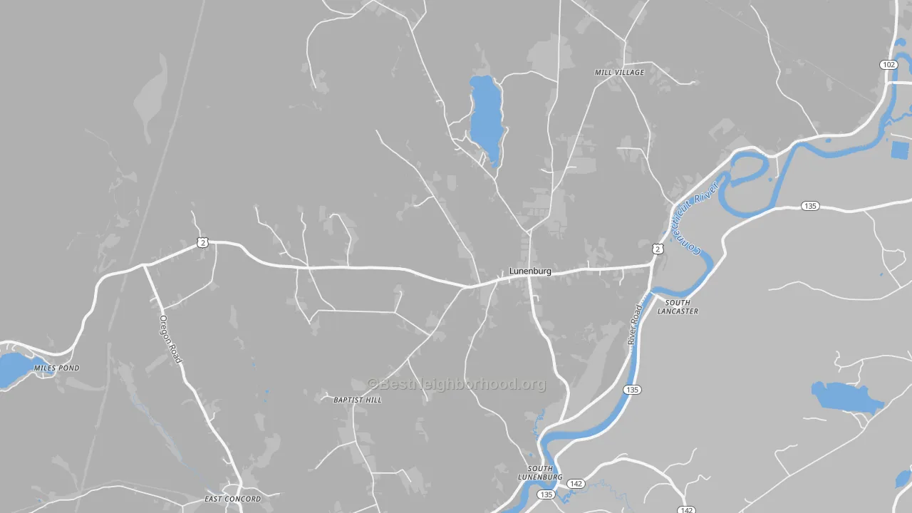 Transit Grade map of Lunenburg, VT