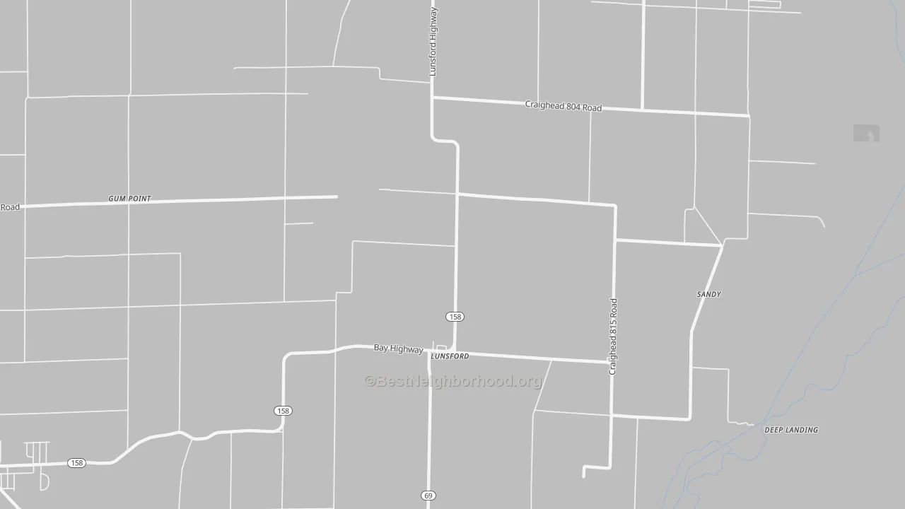 Transit Grade map of Lunsford, AR
