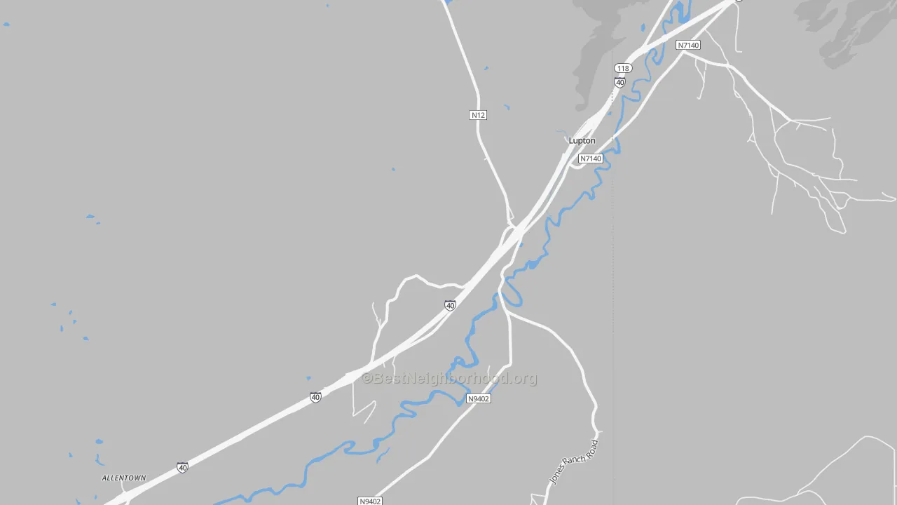 Transit Grade map of Lupton, AZ