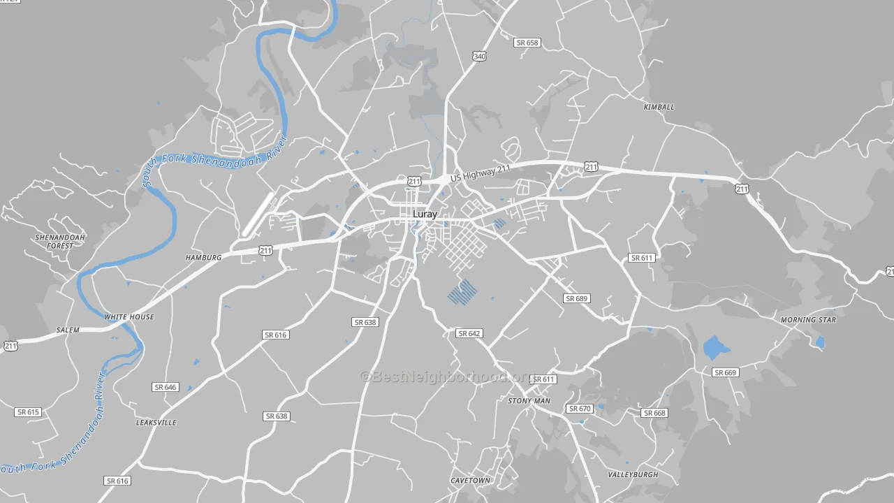 Transit Grade map of Luray, VA