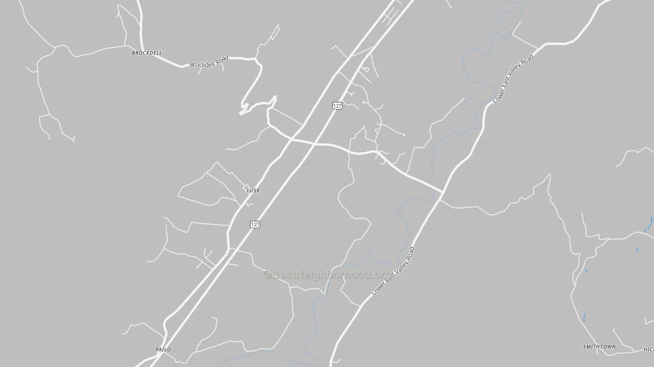 Transit Grade map of Lusk, TN