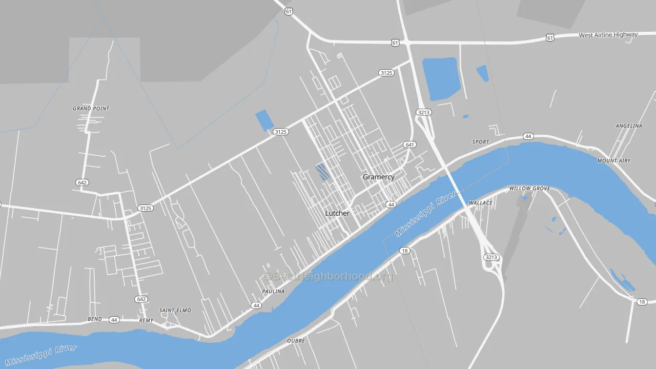 Transit Grade map of Lutcher, LA