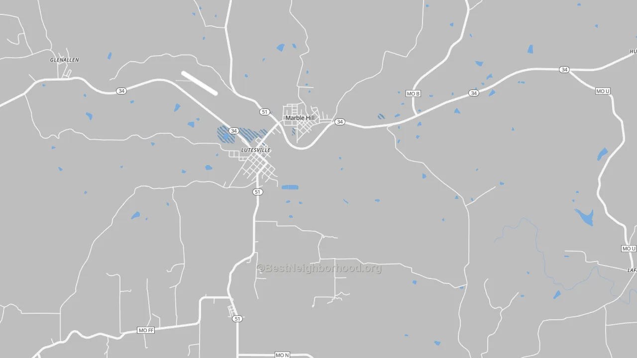 Transit Grade map of Lutesville, MO