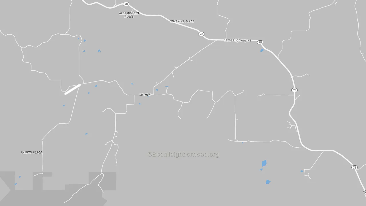 Transit Grade map of Luther, MT