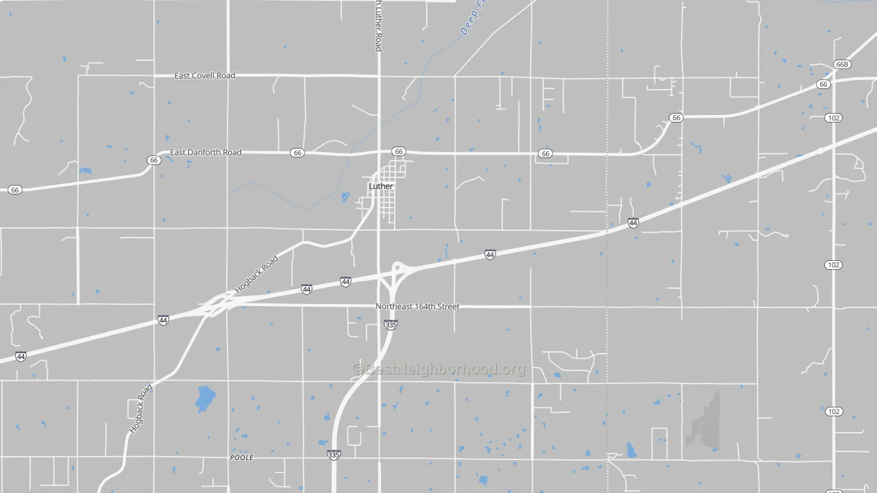 Transit Grade map of Luther, OK