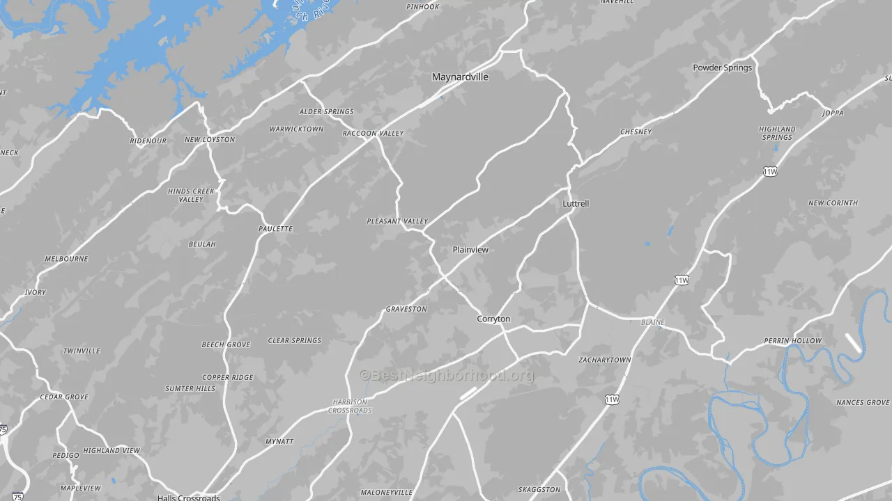 Transit Grade map of Luttrell, TN