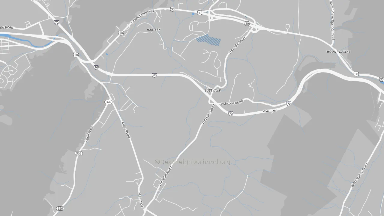 Transit Grade map of Lutzville, PA