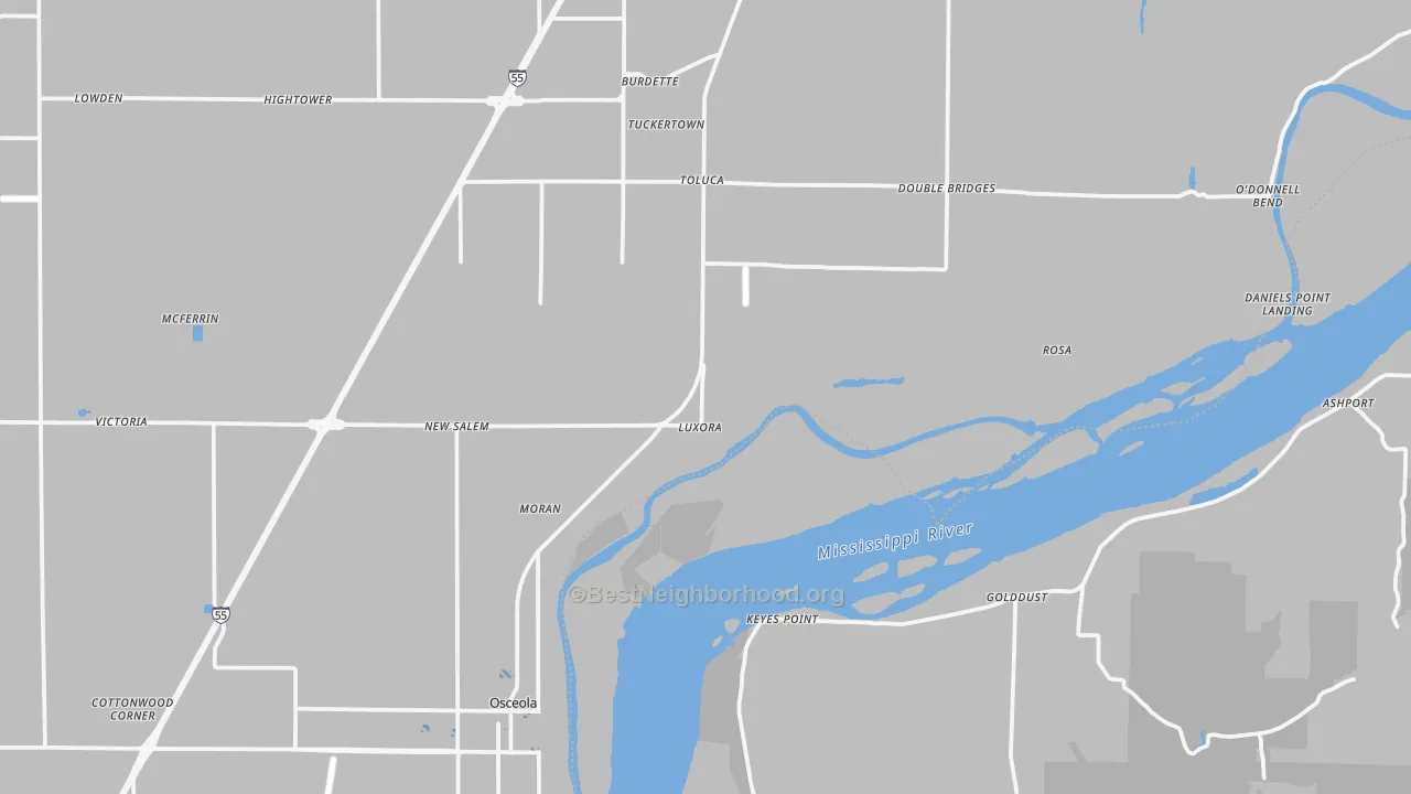 Transit Grade map of Luxora, AR