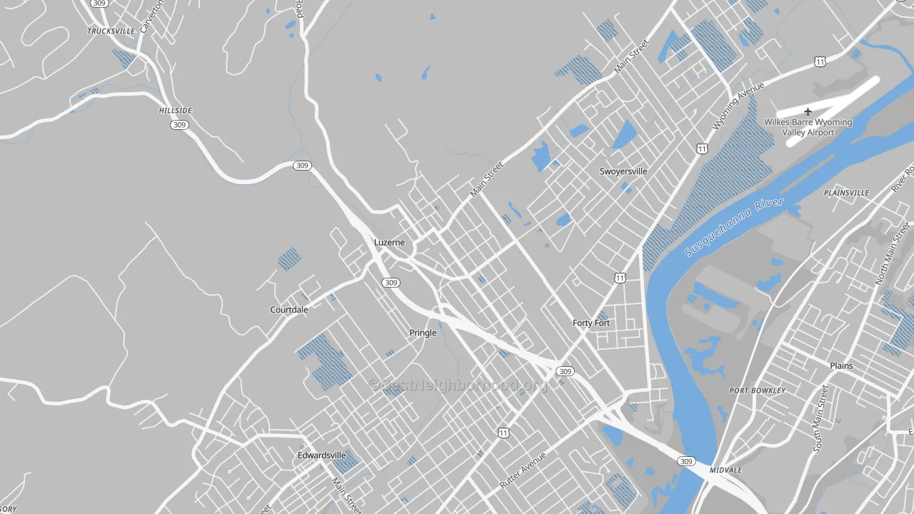 Transit Grade map of Luzerne, PA