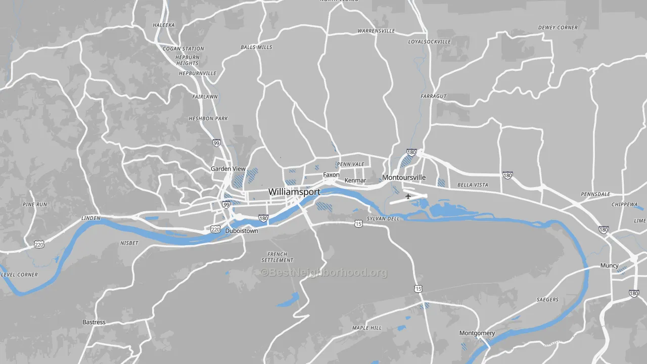 Transit Grade map of Lycoming County, PA