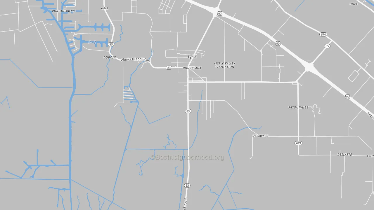 Transit Grade map of Lydia, LA