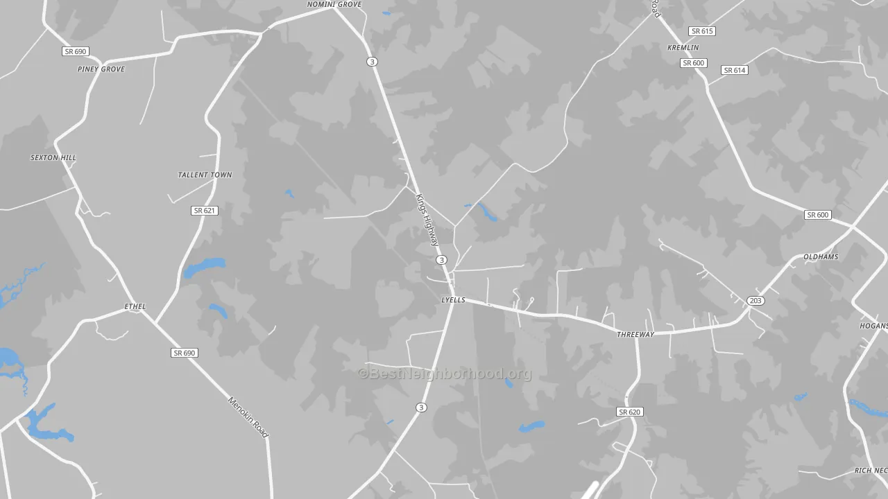 Transit Grade map of Lyells, VA