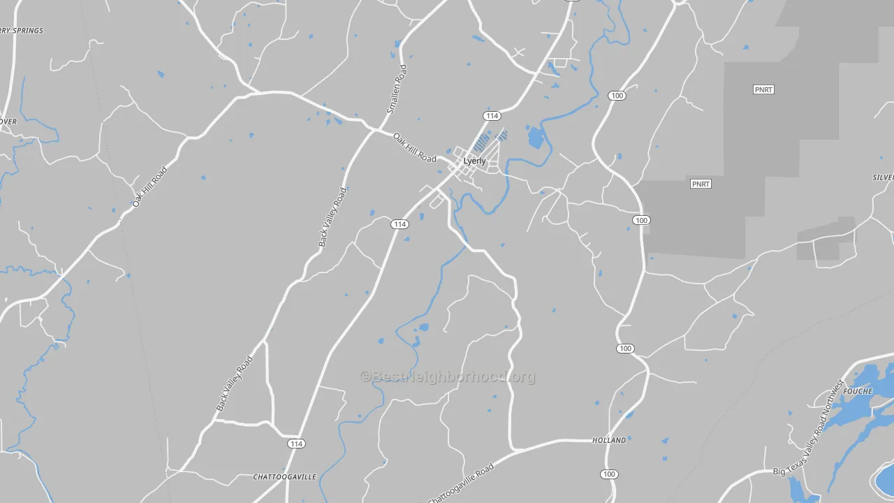 Transit Grade map of Lyerly, GA