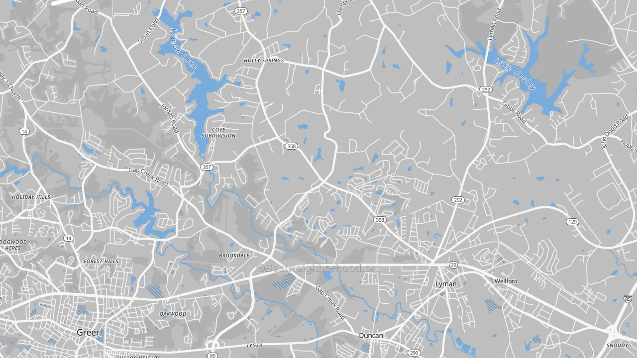 Transit Grade map of Lyman, SC