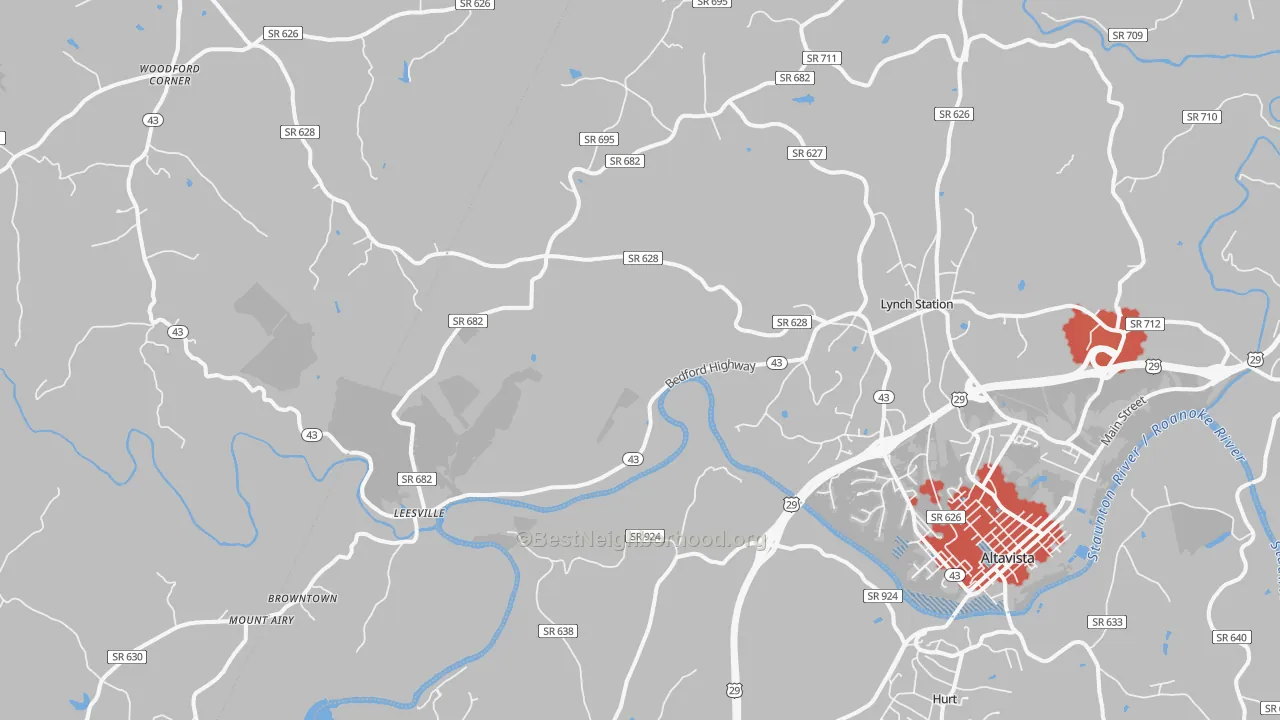Transit Grade map of Lynch Station, VA