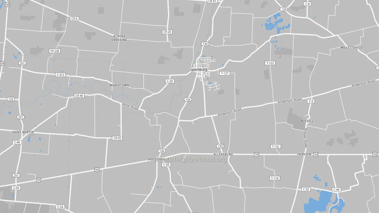 Transit Grade map of Lynchburg, OH