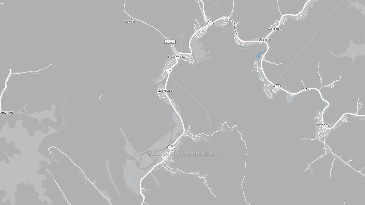 Transit Grade map of Lynco, WV