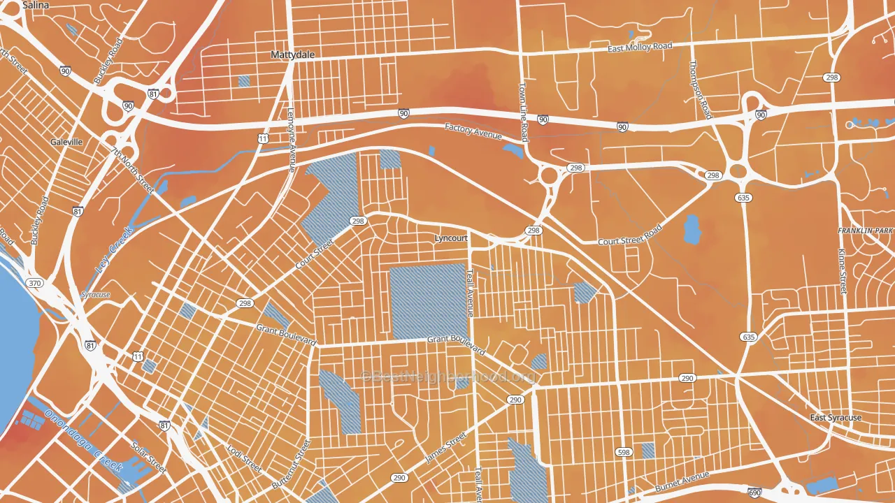 Transit Grade map of Lyncourt, NY