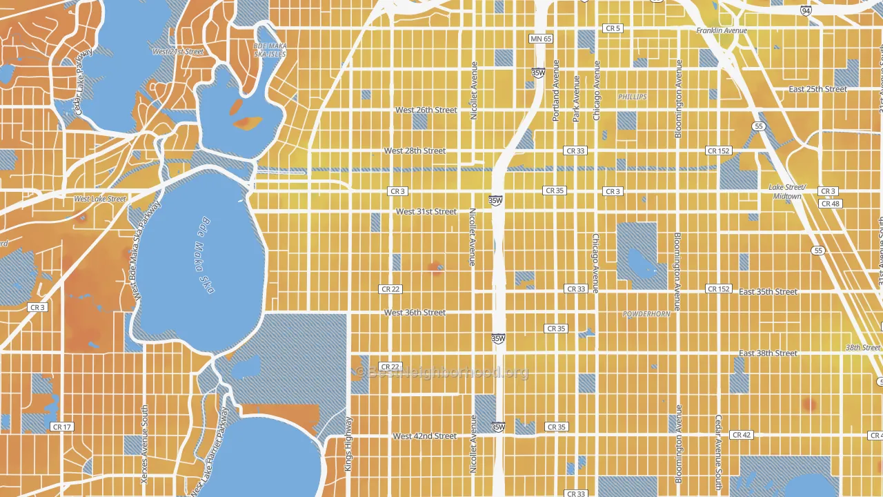 Transit Grade map of Lyndale, Minneapolis, MN