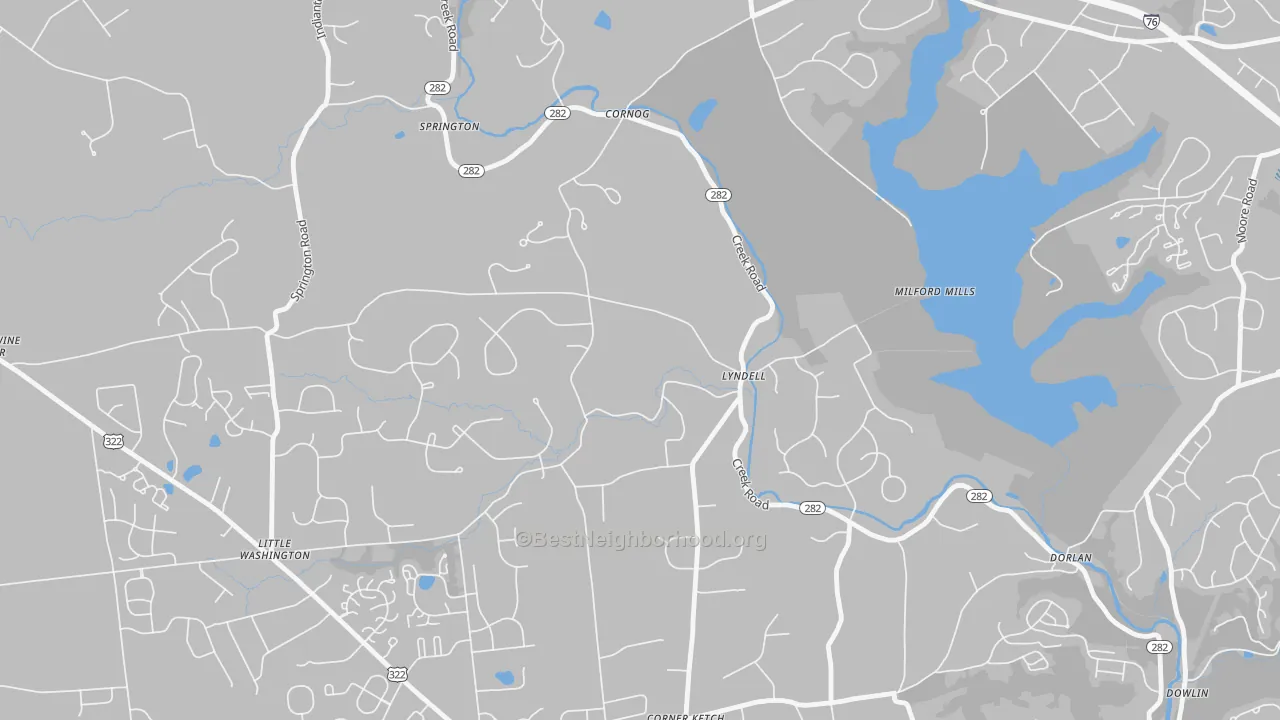 Transit Grade map of Lyndell, PA