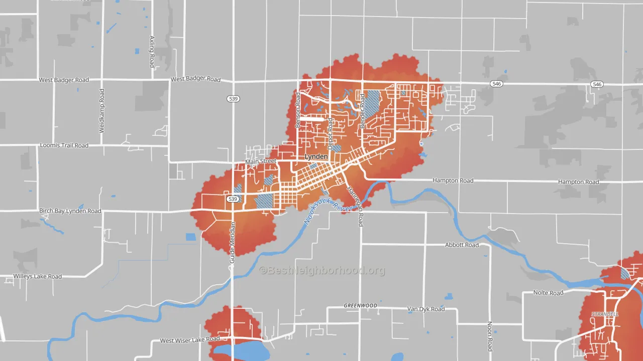 Transit Grade map of Lynden, WA