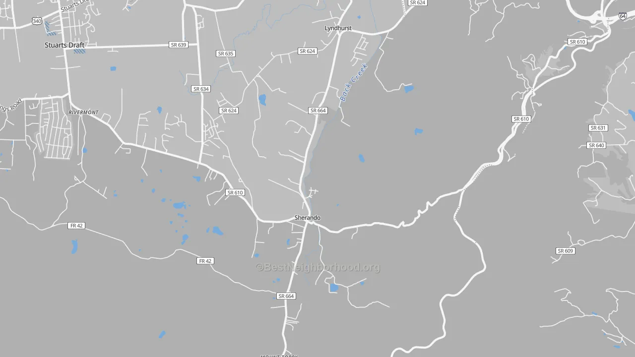Transit Grade map of Lyndhurst, VA