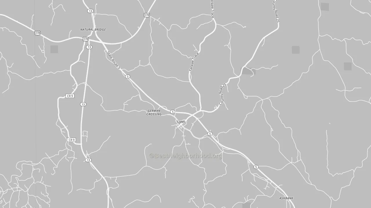 Transit Grade map of Lynn, AL