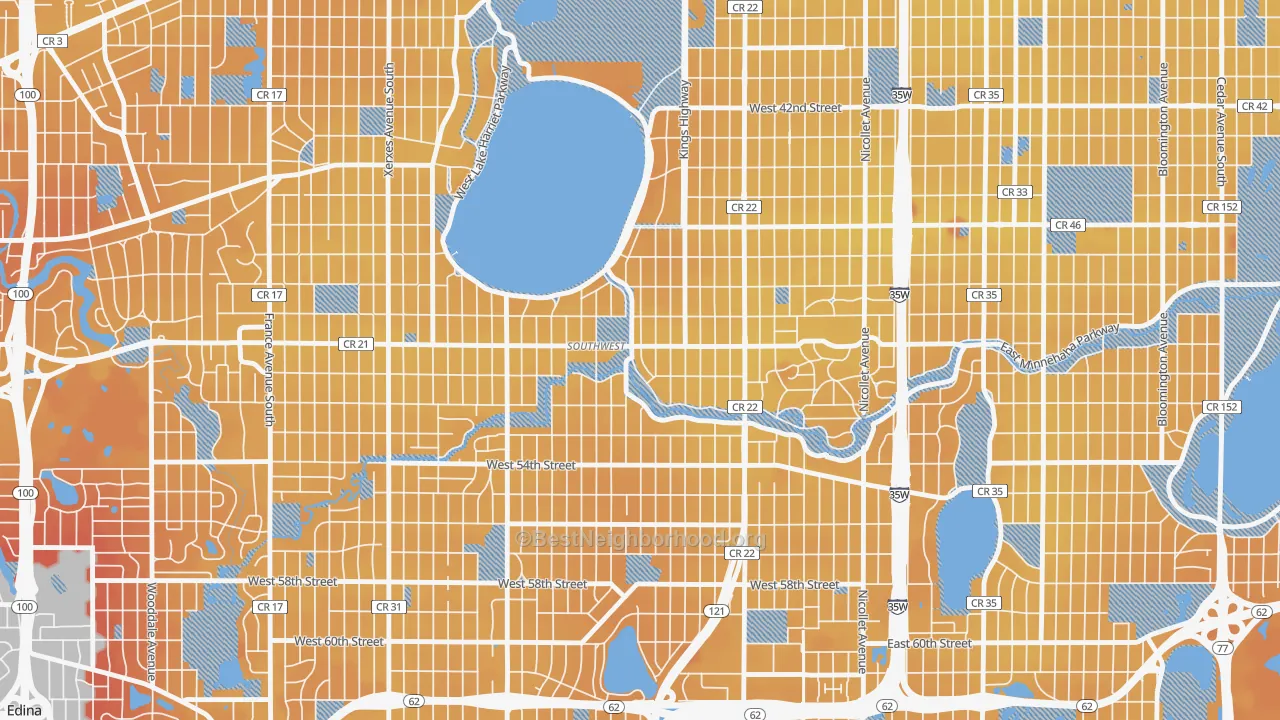 Transit Grade map of Lynnhurst, Minneapolis, MN