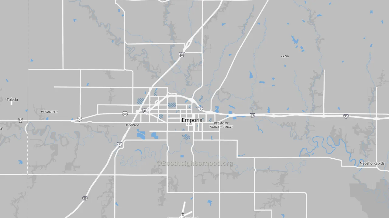 Transit Grade map of Lyon County, KS