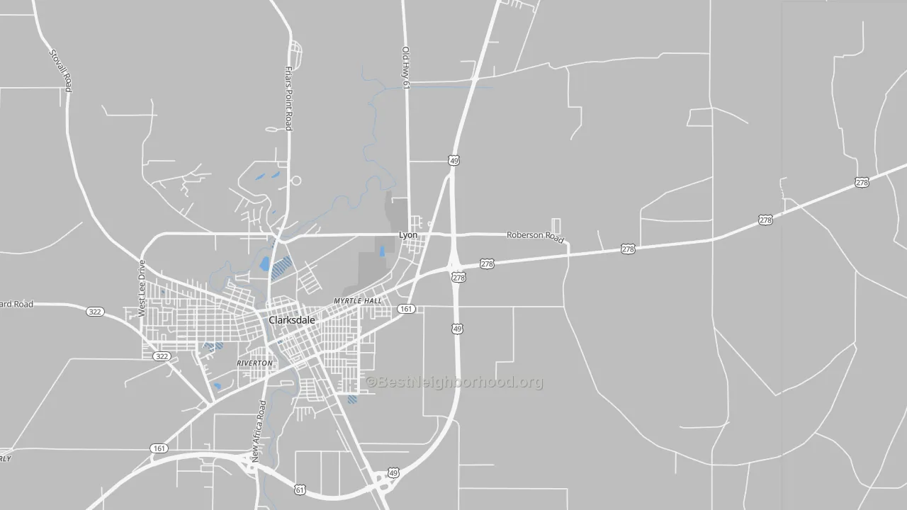 Transit Grade map of Lyon, MS