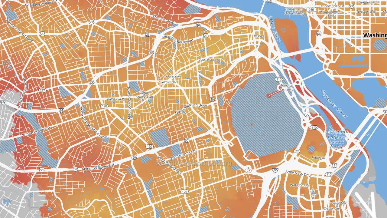 Transit Grade map of Lyon Park, Arlington, VA