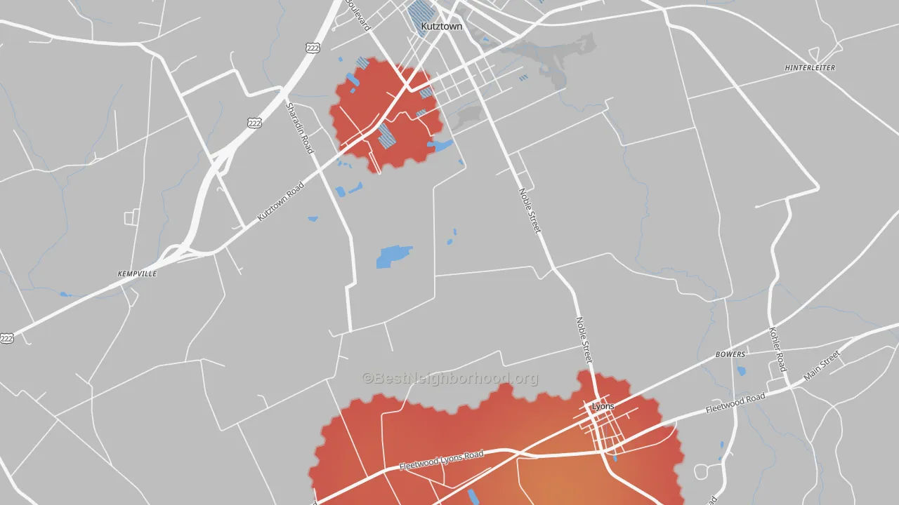 Transit Grade map of Lyon Station, PA