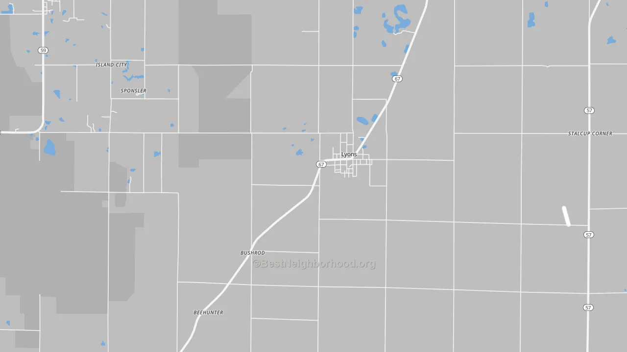 Transit Grade map of Lyons, IN