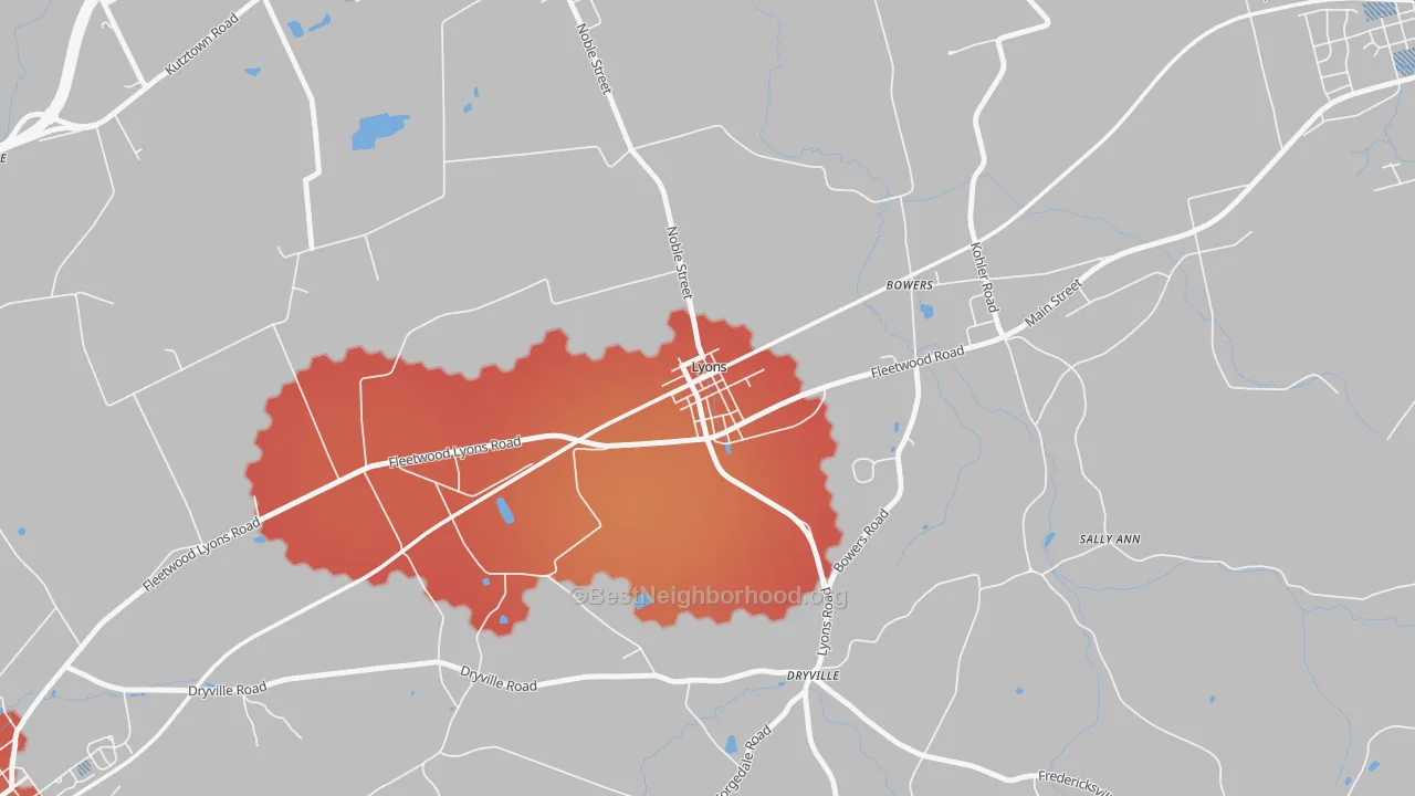 Transit Grade map of Lyons, PA