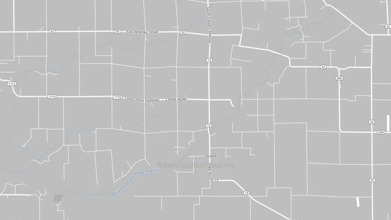 Transit Grade map of Lyons Point, LA