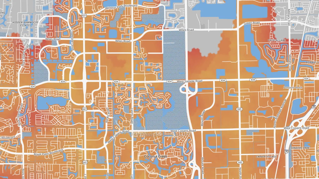 Transit Grade map of Lyons Tradewinds Park, Coconut Creek, FL