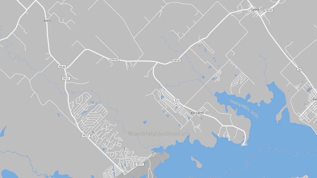 Transit Grade map of Lyons, TX